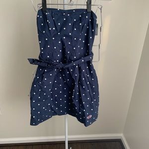 Hollister navy and white polka dot dress